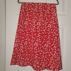 SHEIN, red midi skirt, size S